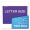 Pendaflex 1/5-Cut Tabs Letter Size Colored Hanging Folders - Violet (25/Box)